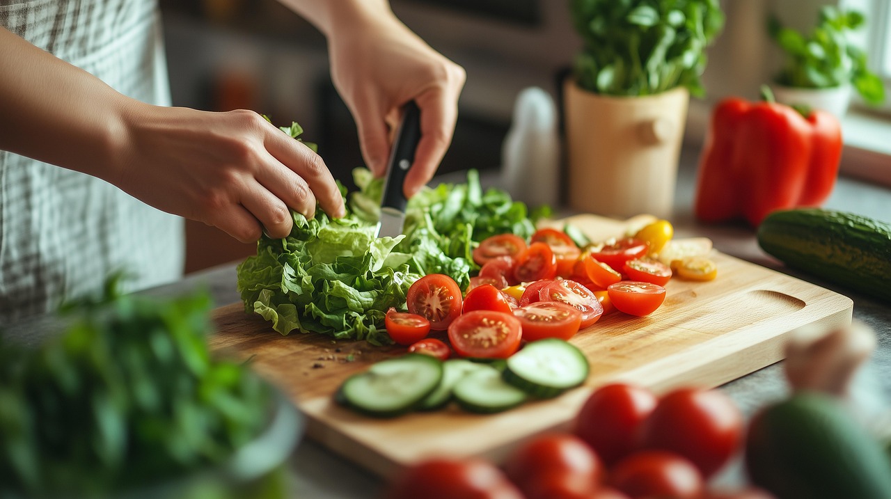 Delicious prepared meals with fresh vegetables